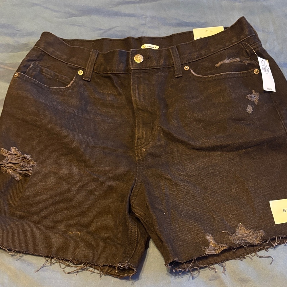 Old Navy Black Distressed Jean Shorts